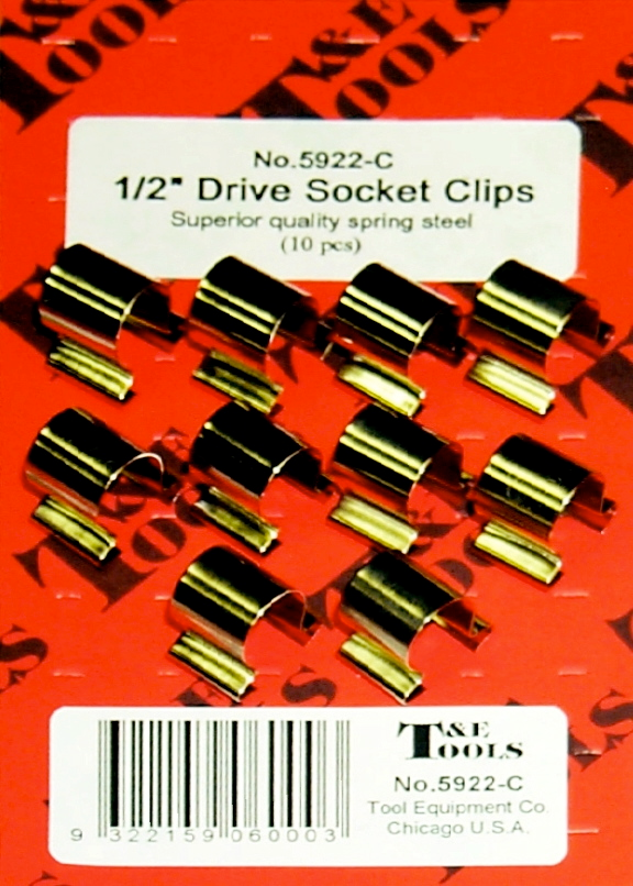 1/2" Drive Clips (10) T&E Tools 5922-C