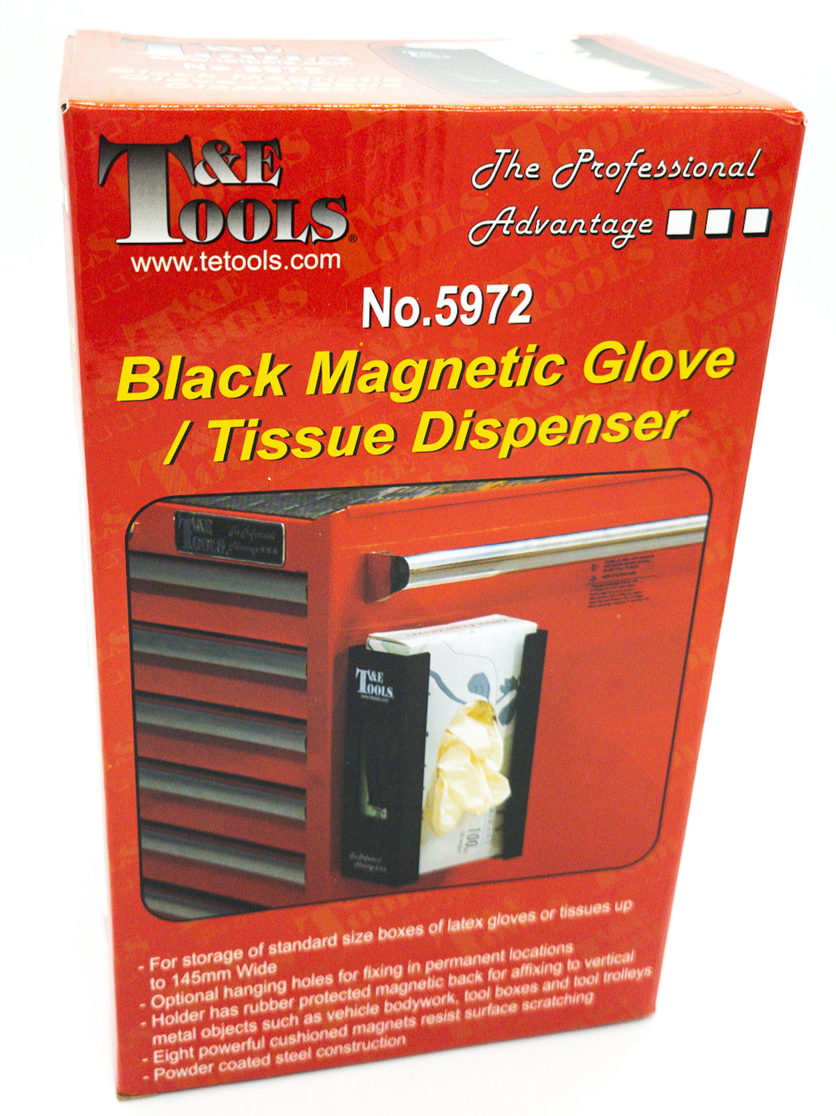 Magnetic Glove / Tissue Dispenser holder for Toolbox Black T&E Tools TE-5972