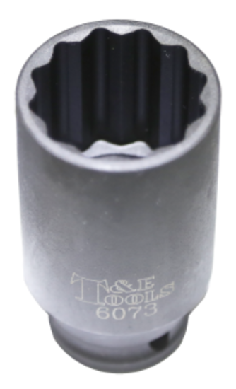 33mm x 1/2"Dr FWD Axle Nut Socket 80mm Long T&E Tools 6073