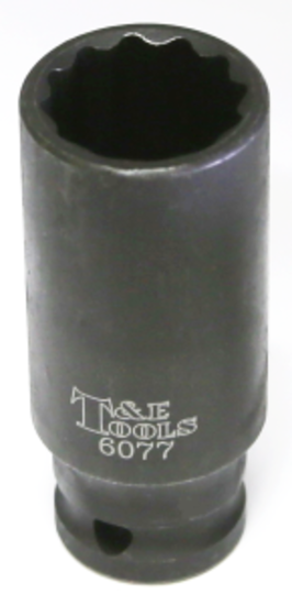 24mm x 1/2"Dr FWD Axle Nut Socket 80mm Long T&E Tools 6077