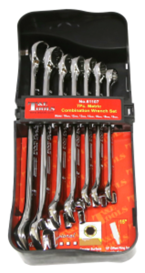 Metric Combination Wrench 7Pc Set 10-19mm T&E Tools 61107