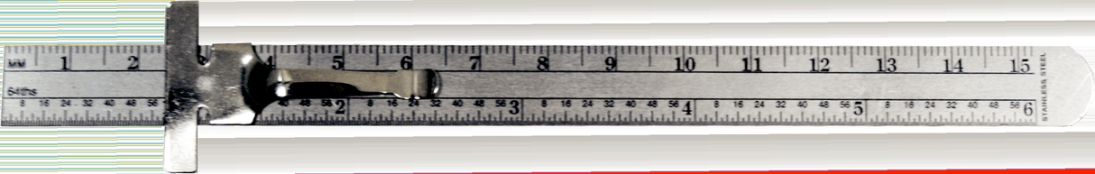6" Pocket Clip Ruler  T&E Tools 6422