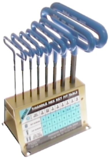 No.6508 - 8 Piece Metric T-Handle Hex and Ball-End Hex Key Set