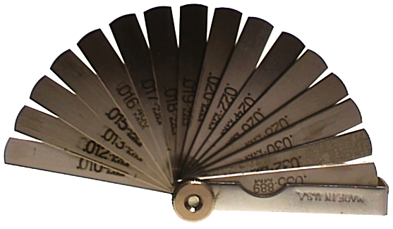 16 Blade Mini Feeler Gauge T&E Tools 7000