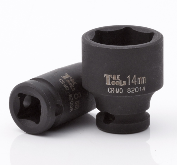 1/2" x 1/4"Drive Standard 6 Point Impact Socket T&E Tools 72016