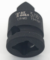 5/16" x 3/8" Drive Square Pipe Plug Socket (Male) T&E Tools 73410P