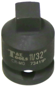 11/32" x 3/8" Drive Square Pipe Plug Socket (Male) T&E Tools 73411P