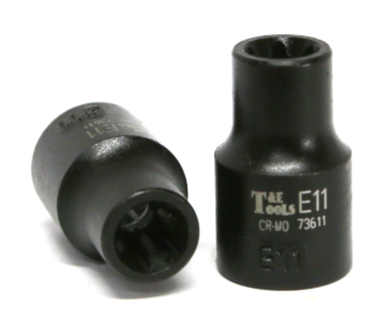 E11 3/8" Drive E-Series Torx-r Impact Socket 28mm Long T&E Tools 73611