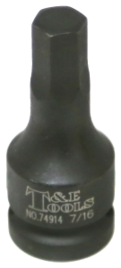 7/16" SAE In-Hex Impact Socket T&E Tools 74914