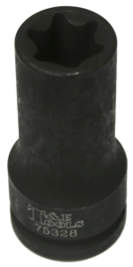 E28 x 3/4"Dr. Female Torx Impact Socket 90L T&E Tools 75328
