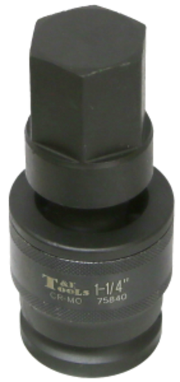 1.1/4" SAE In-Hex Universal Impact Sockets 3/4" Drive T&E Tools 75840