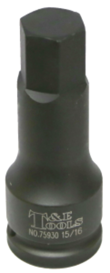 15/16" x 3/4" Drive SAE In-Hex Impact Socket T&E Tools 75930