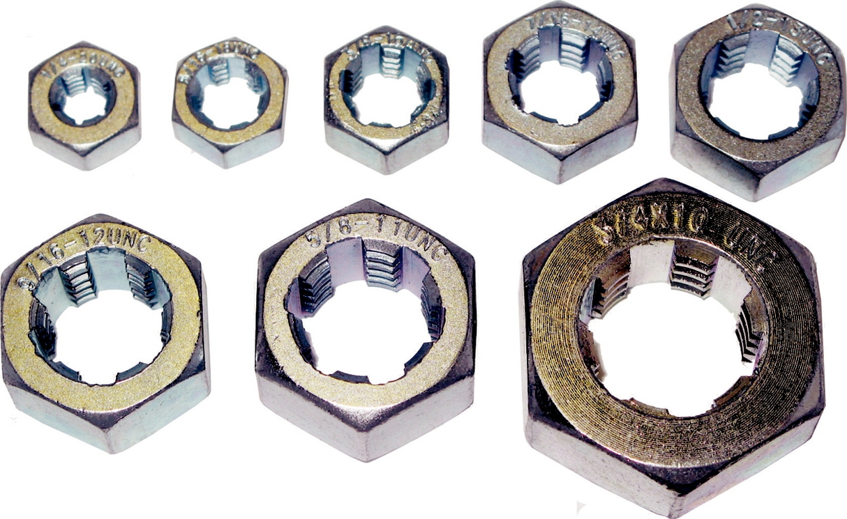8 Piece UNC Rethreader Dies T&E Tools 8010