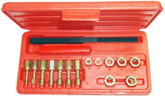 15 Piece Metric Rethreader Set T&E Tools 8027