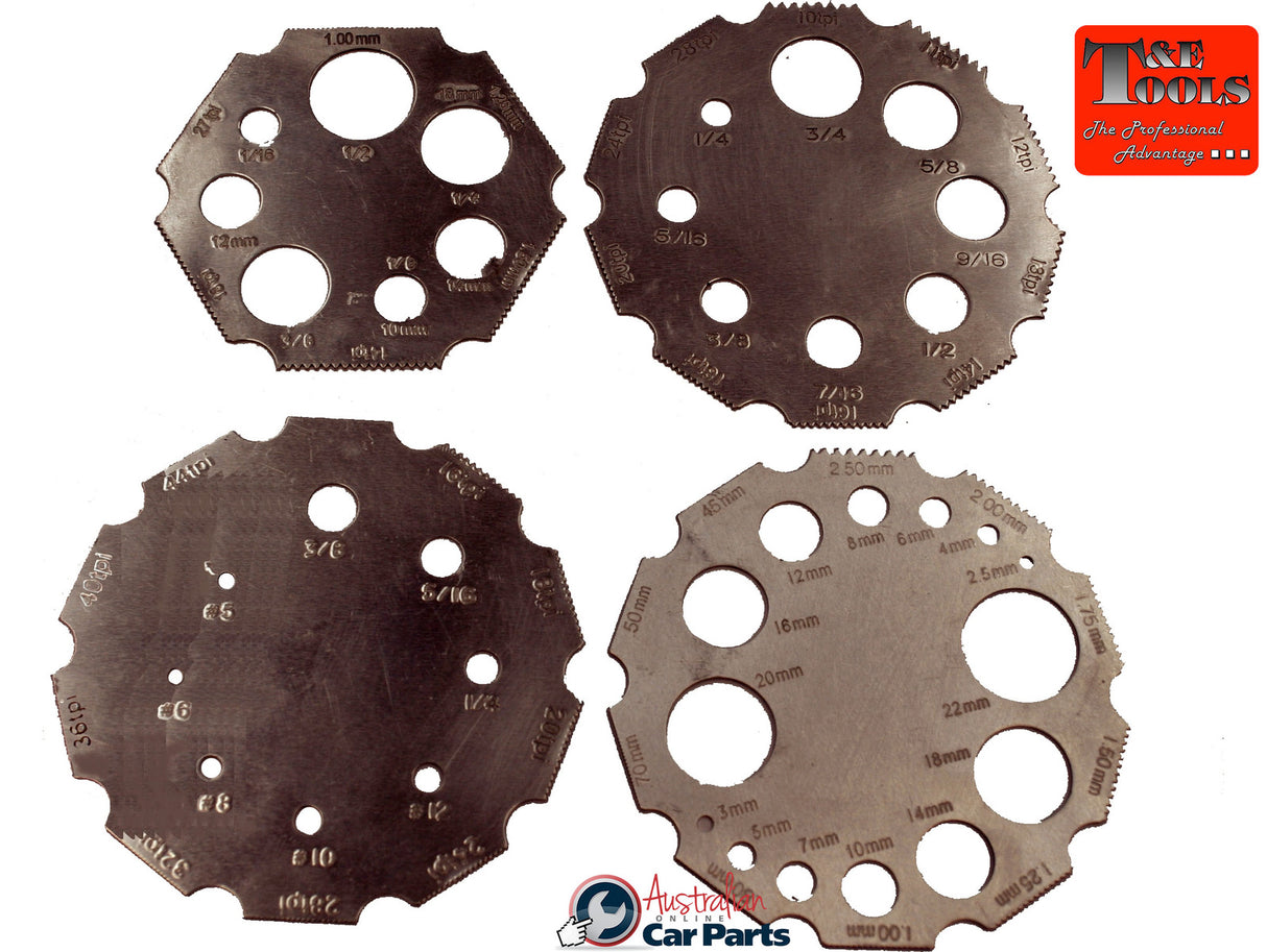 Universal Thread Size Gauges T&E Tools 8034