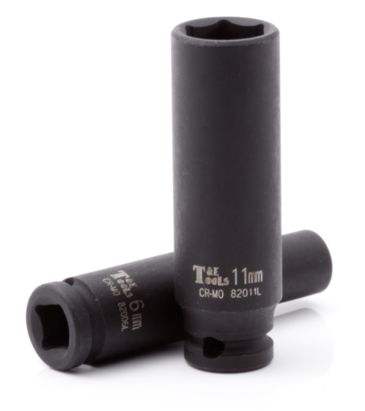 13mm x 1/4"Drive Deep 6 Point Impact Socket 50mm Length T&E Tools 82013L