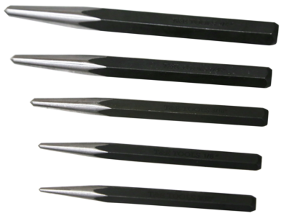 5 Piece Centre Punch Set T&E Tools 8235