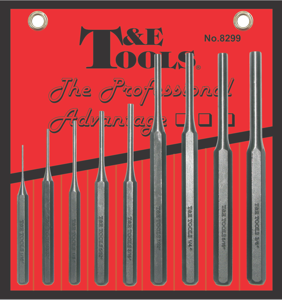 9 Piece Pin Punch Set (In Vinyl Wallet) T&E Tools 8299