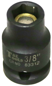 3/8" x 3/8" Drive Magnetic Impact SAE Socket T&E Tools 83312