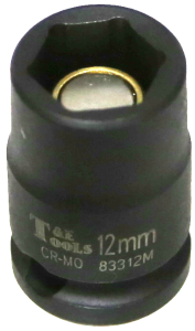 12mm x 3/8" Drive Magnetic Impact Metric Socket T&E Tools 83312M