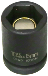 15mm x 3/8" Drive Magnetic Impact Metric Socket T&E Tools 83315M