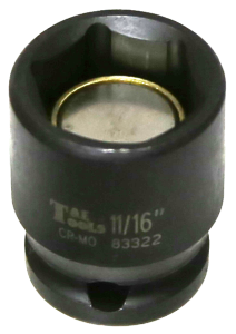 11/16" x 3/8" Drive Magnetic Impact SAE Socket T&E Tools 83322