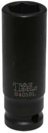 18mm x 1/2" Deep 6 Point Impact Socket T&E Tools 84018L