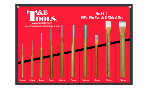 10 piece Pin Punch & Chisel Set T & E Tools 8410