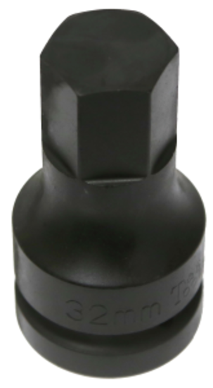 32mm Metric In-Hex Impact Sockets 1" Drive x 100mm Length T&E Tools 86932