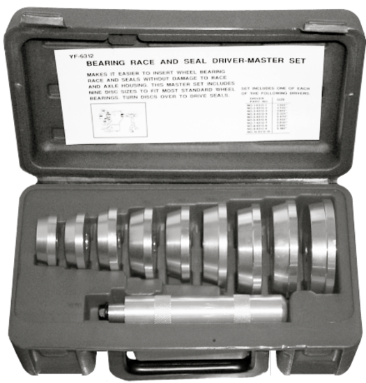 10 Piece Bearing Race & Seal Driver Set T&E Tools 9009