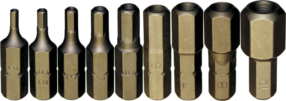 10 Piece Metric Tamper In-Hex Insert Bits (1/4" Hex Short) T&E Tools 91111