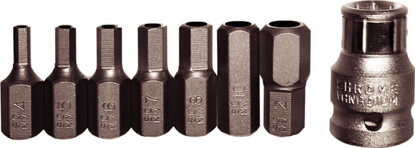 8 Piece SAE Tamper In-Hex Insert Bits (5/16" Hex Short) T&E Tools 91129