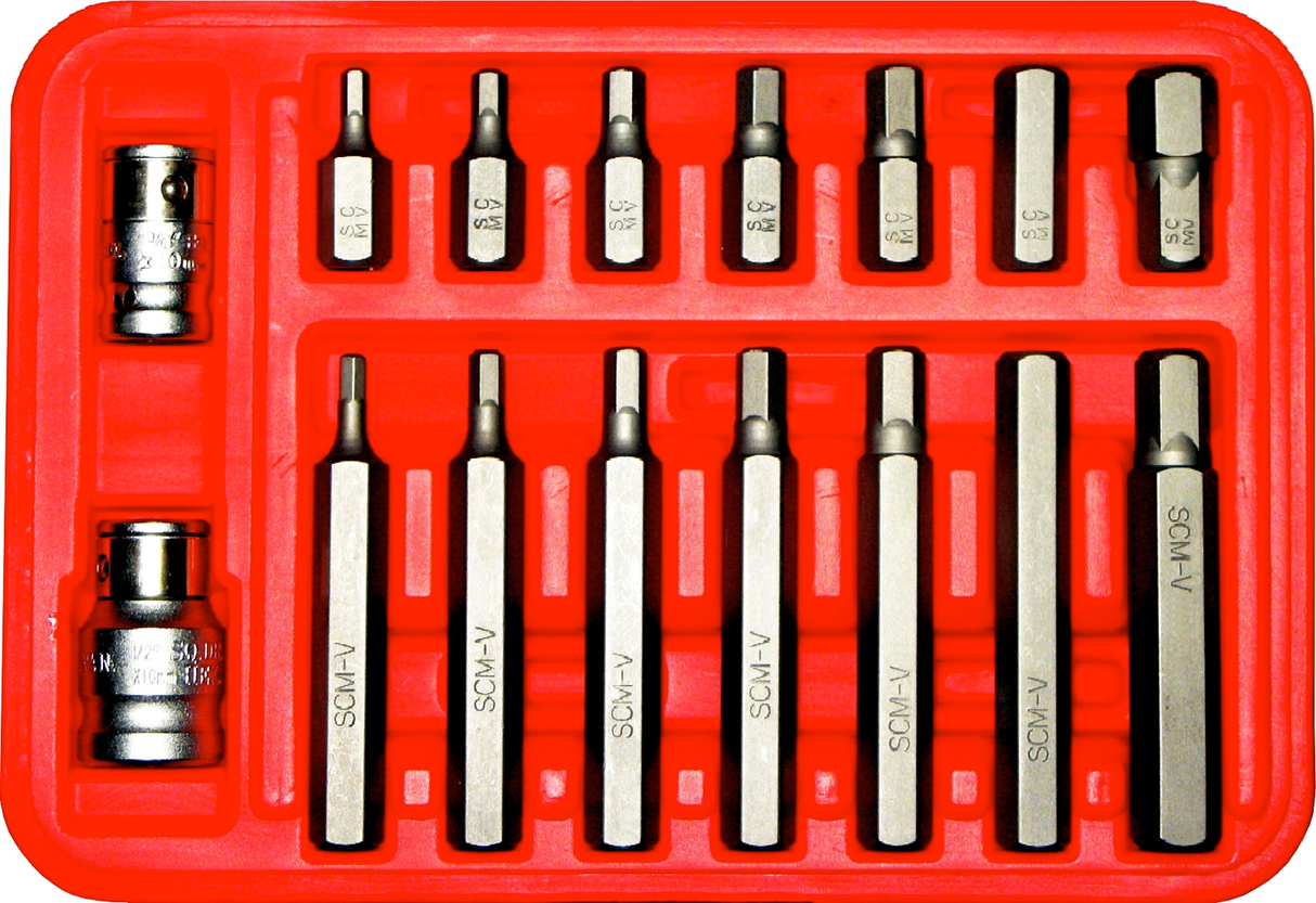 16 Piece SAE In-Hex Bits (5/16" Hex Short & Long) T&E Tools 91134