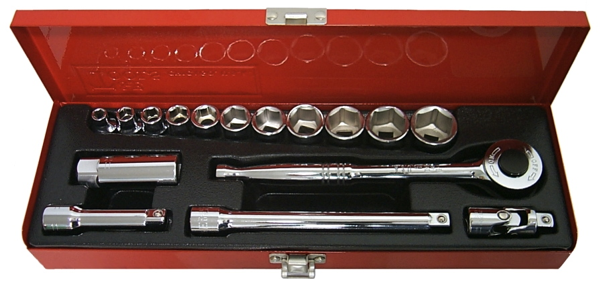 16 Piece 3/8" Drive SAE Socket Set (6 Point) T&E Tools 93216