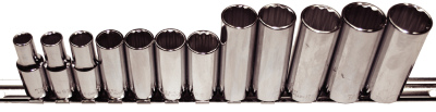 No.93512 - 12 Piece 3/8" Drive Metric Deep Sockets (12 Point)