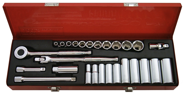 27 Piece 3/8" Drive SAE Socket Set (6 Point) T&E Tools 93626