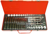 56 Piece 3/8" Drive SAE & Metric Socket Set (12 Point) T&E Tools 93748