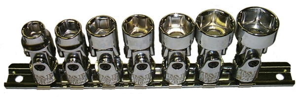 7 Piece 3/8" Drive SAE Universal Sockets (6 Point) T&E Tools 93807