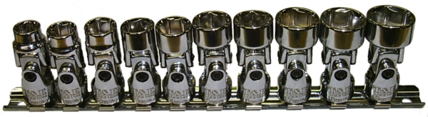 10 Piece 3/8" Drive Metric Universal Sockets (6 Point) T&E Tools 93809