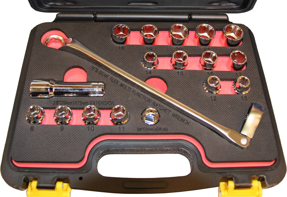 18 Piece Hole Thru Socket Set T&E Tools 93918