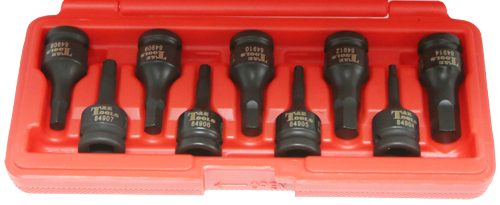 9 Piece Metric In-Hex Impact Sockets T&E Tools 94909M