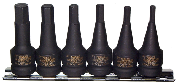 6 Piece SAE In-Hex Impact Sockets T&E Tools 97306