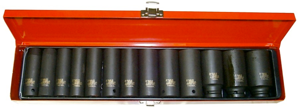 1/2"Dr. Deep SAE Impact Socket  13 Piece Set T&E Tools 97413L