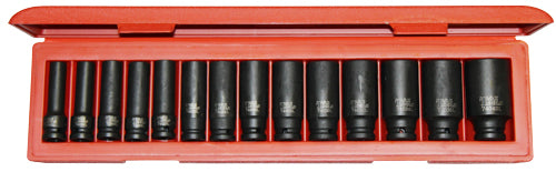 Impact Socket Set 14Pc. 1/2"Dr Deep SAE 3/8" - 1.1/4" T&E Tools 97414L