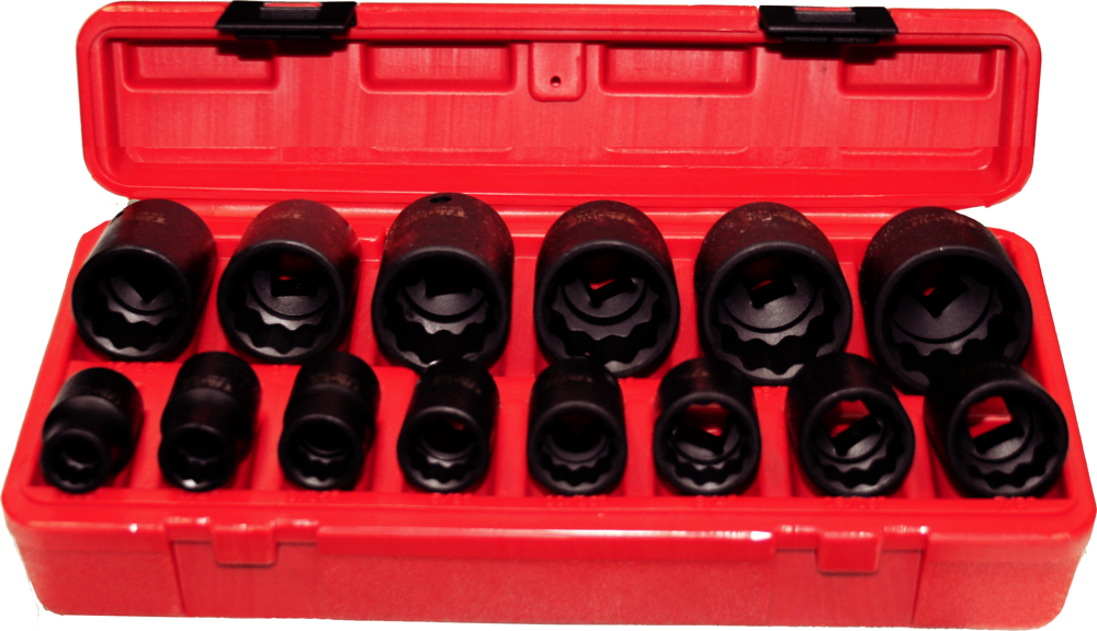 14 Piece 1/2" Drive SAE 12 Point Impact Sockets T&E Tools 97415