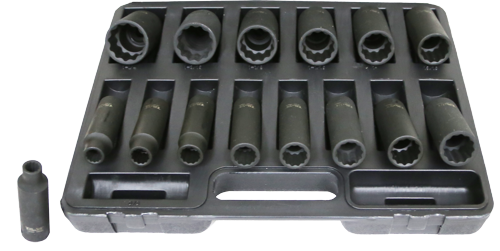 15 Piece SAE 12 Point Deep Impact Sockets T&E Tools 97415L