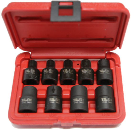 9 Piece 1/2" Drive Torx-r E-Series Impact Socket Set  T&E Tools 97439