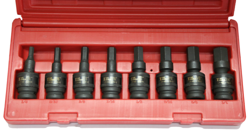 8 Piece SAE In-Hex Impact Universal Sockets T&E Tools 97448