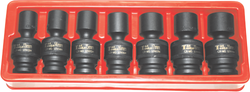 7 Piece 1/2" Drive Metric Impact Universal Sockets T&E Tools 97488