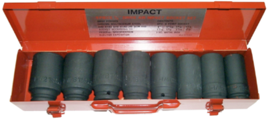 8 Piece 3/4" Drive SAE Deep Impact Sockets T&E Tools 97508L